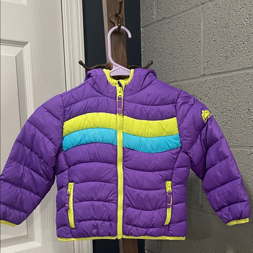 Snozu Purple Jacket with Neon Yellow Lining